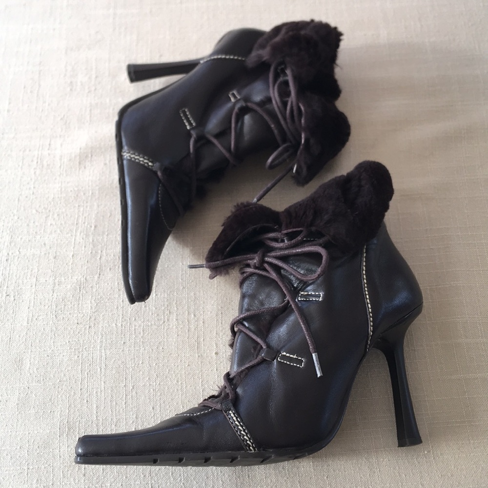 Aldo leather Ankle boots brown with fur lining